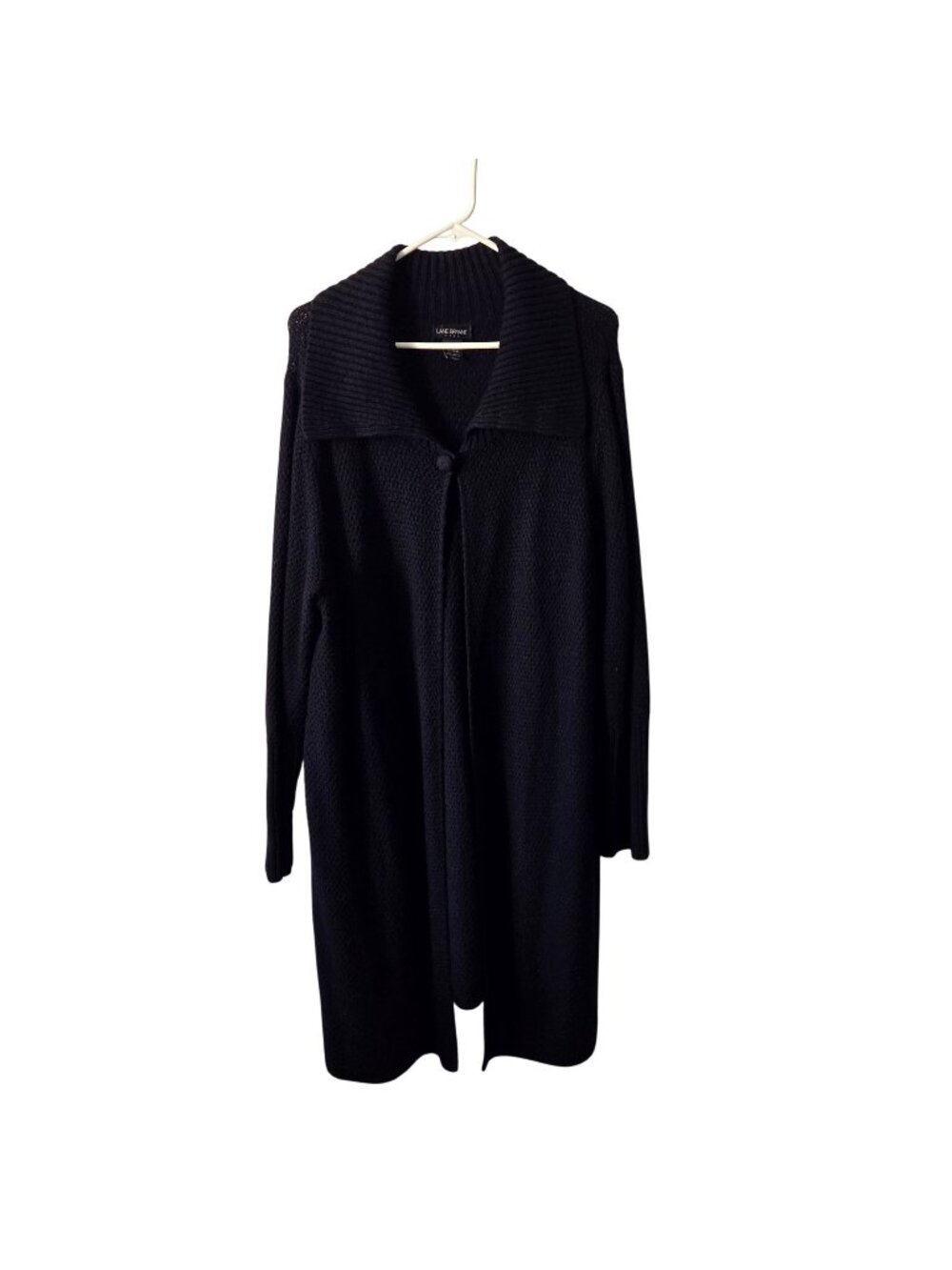 Lane Bryant Black Knit Duster Cardigan Sweater Plus Size 22/24W Open Front